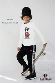 img 3 attached to Black Bianco Sweatpants Trousers Presented Boys' Clothing in Pants
