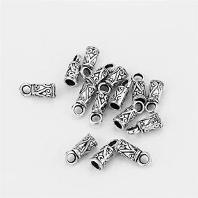 img 1 attached to 🚗 Antique Carved Look Cord End Caps - 150 Pack for 3.5mm Cords, Cylinder Design