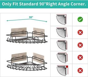 img 3 attached to 🛁 2PACK Bathroom Shower Caddy Corner Shelf Organizer with 8 Non-Drilling Hooks, Wall Mounted Storage Rack for Kitchen Toilet Dorm - Traceless Adhesive Hooks Included