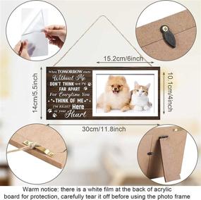 img 3 attached to Wooden Sign Dog Memorial Picture Frame: Heartwarming Pet Loss Present and Sympathy Decoration for Home and Wall, Perfect Cat and Dog Table Decor with Love, Centerpieces for Tables - 4 x 6 Inch Photo