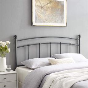 img 4 attached to 🌾 Stunning Gray Modway Abigail Modern Farmhouse Metal Twin Headboard