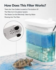 img 3 attached to 🐢 Reegugu Turtle Tank Filter: Powerful Submersible Pump for Low Water Level Filtration - Ideal for Reptile, Frog, and Aquarium - Includes 2 Sponges & Bio-Balls - 3W, 100GPH, 50" Lift