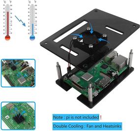 img 3 attached to 📦 Стеклоемкий кейс-стеллаж для Raspberry Pi 4/3 B+ - JUN-ELECTRON 4 слоя серый акрил с вентилятором и радиатором.