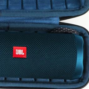 img 2 attached to 🔵 Защитите свой динамик JBL Flip 4/3 с жестким чехлом для путешествий от co2CREA - внешний черный, внутренний океанский синий.