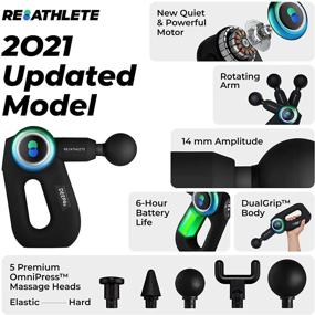 img 3 attached to REATHLETE DEEP4S Updated Pro-Grade Handheld Deep Tissue Massage Gun: 5 Heads, Carrying Case, 4 Settings - Muscle Recovery & Pain Relief