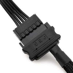 img 1 attached to Sleeved Fan Power Adapter Cable for CRJ SATA to 3 x 4-Pin PWM