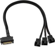 sleeved fan power adapter cable for crj sata to 3 x 4-pin pwm logo