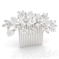 💍 stunning silver crystal bridal hair comb: perfect for weddings & women logo