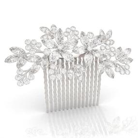 img 4 attached to 💍 Stunning Silver Crystal Bridal Hair Comb: Perfect for Weddings & Women