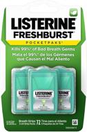 🌬️ листерин фрешбёрст покетпакс: мощные средства для устранения бактерий для освежения в дороге и мятного дыхания - 3 упаковки, по 24 полоски в каждой. логотип
