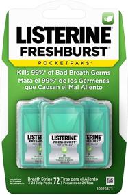img 4 attached to 🌬️ Листерин Фрешбёрст Покетпакс: Мощные средства для устранения бактерий для освежения в дороге и мятного дыхания - 3 упаковки, по 24 полоски в каждой.