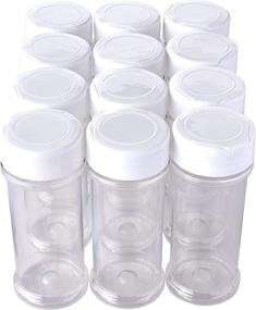 img 2 attached to 🌶️ 12-Pack of 6 Oz. Food-Grade Spice Jars - Empty Clear Plastic Bottles with White Sprinkle Top Lids for Storing, Dispensing Salt, Sweeteners, and Spices - Ideal for Kitchen and Home Spice Organization