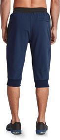 img 3 attached to 🏃 MAGCOMSEN Men's Joggers Capri Pants with Zipper Pockets - Slim Fit Training Running Workout Capri Joggers