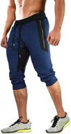 🏃 magcomsen men's joggers capri pants with zipper pockets - slim fit training running workout capri joggers logo