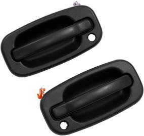 img 4 attached to High-Quality Exterior Door Handle Pair for 1999-2007 Chevy Silverado Suburban Tahoe Avalanche GMC Sierra Yukon Cadillac Escalade - Includes Key Hole - Replaces# 15034985, 15034986