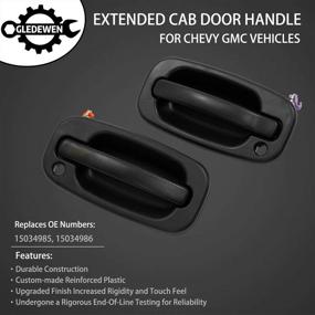 img 3 attached to High-Quality Exterior Door Handle Pair for 1999-2007 Chevy Silverado Suburban Tahoe Avalanche GMC Sierra Yukon Cadillac Escalade - Includes Key Hole - Replaces# 15034985, 15034986