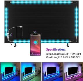 img 3 attached to Улучшите свой телевизионный опыт с QZYL 16.4 футовыми многоцветными LED-подсветками - синхронизированная музыка и динамичные цвета для мониторов от 60 до 80 дюймов!