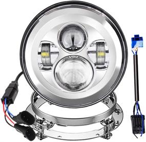 img 4 attached to 🔦 High-performance 7 Inch LED Headlight with Bracket - perfectly fit for 2014-2020 HD Street Glide Special & Road King Special, Dual Beam Adapter & Chrome Housing included, offering Hi-Lo Beam Headlamp