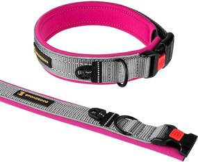 img 3 attached to 🐶 BRONZEDOG Reflective Nylon Soft Padded Dog Collars in Mint, Pink, Blue, Orange, and Purple for Medium to Large Dogs