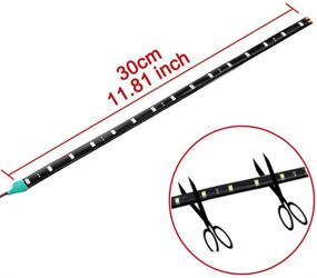 img 1 attached to 🚗 FICBOX светодиодная лента 12В, гибкая, водонепроницаемая, подсветка для автомобилей, мотоциклов, гольф-карт - зеленая, 5 штук - улучшенный SEO