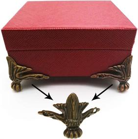 img 1 attached to 📦 Set of 20 VinBee Antique Brass Wood Case Jewelry Chest Storage Box Feet Leg Corner Protectors