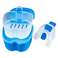 🦷 premium set of 2 bpa free mouth guards for grinding teeth, bruxism, and tmj relief - one size fits all, clear color (b) logo
