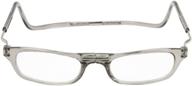 clic xxl single vision smoke half frame designer reading glasses with 1.75 diopters logo