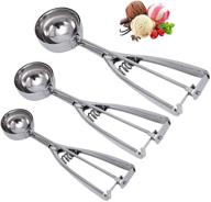 🍪 linwnil cookie scoop set - 1t, 2t, 3t tablespoon sizes - ice cream scoop, stainless steel dough & cupcake scoop logo