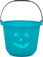 scs direct teal pumpkin 8.5in candy treat bucket - halloween storage pail basket for jack o lantern trick or treat logo