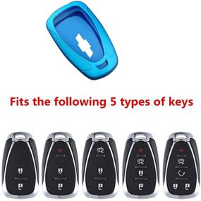 img 2 attached to Blue Cover Key Fob Shell Case: Protect & Personalize - Chevrolet Chevy Malibu Camaro Cruze Traverse Sonic Volt Bolt Equinox