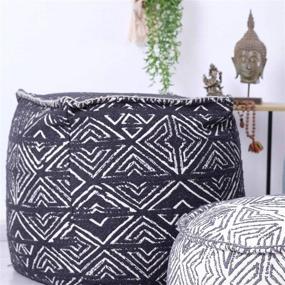 img 4 attached to 🧘 Bohemian Pouf Cube Cover - Mandala Life ART- 20 inches - Luxury, Artisan Room Decor Pouffe - Boho Chic Seating Ottoman for Stylish Interiors