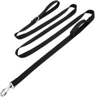 ultimate control for medium to large breed dogs: hoanan 8ft double handle traffic dog leash - heavy duty tactical nylon leash with 2 traffic control handles - ideal for dog training logo