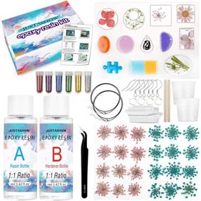 img 4 attached to 📿 Resin Jewelry Making Starter Kit for Beginners - JUSTASHOW, includes Silicone Casting Molds, 61 Epoxy Tools, and Metal Accessories for DIY Keychain Jewelry Craft Making