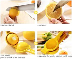 img 1 attached to 🍋 Professional Manual Hand Juicer: Metal Citrus Lemon Squeezer, Fruit Juicer Lime Press – Perfect Kitchen Tool (Yellow)