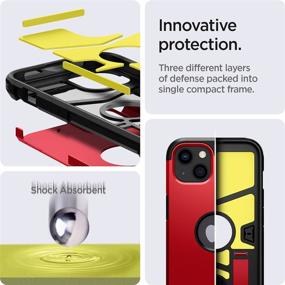 img 2 attached to Spigen Tough Armor Designed For IPhone 13 Case (2021) - Red