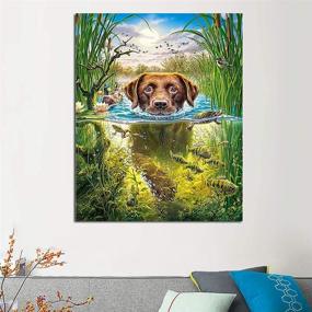 img 1 attached to 🎨 GELANYOUPIN 5D DIY Diamond Painting: Full Drilled Round Home Decor Kit for Adults and Kids - Animal Dog Cross Stitch Pattern - Embroidery Mosaic Picture (40x50cm/15.7x19.6inches)