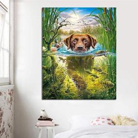 img 2 attached to 🎨 GELANYOUPIN 5D DIY Diamond Painting: Full Drilled Round Home Decor Kit for Adults and Kids - Animal Dog Cross Stitch Pattern - Embroidery Mosaic Picture (40x50cm/15.7x19.6inches)