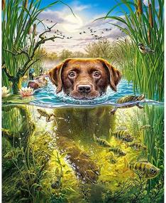 img 4 attached to 🎨 GELANYOUPIN 5D DIY Diamond Painting: Full Drilled Round Home Decor Kit for Adults and Kids - Animal Dog Cross Stitch Pattern - Embroidery Mosaic Picture (40x50cm/15.7x19.6inches)