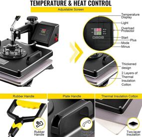 img 2 attached to 🔥 VEVOR 6 in 1 Digital Multifunctional Heat Press Machine 15x15 Inch - Sublimation Heat Presser for T-Shirts, Hats, Mugs