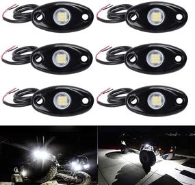 img 4 attached to 🚗 LY8 6Pods LED Underglow Lights: White Neon Rock Light for Car Truck ATV UTV SUV Jeep Boat, Waterproof Underbody Glow Trail Rig Lamp (White)