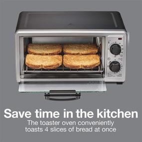 img 3 attached to 🍞 Proctor Silex 4 Slice Countertop Toaster Oven: Multi-Function, 1100 Watts, Bake, Toast, Broil, Auto-Shutoff, Timer, Black/Silver (31260)