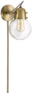 rivet mid-century modern single glass globe wall sconce - led, gold satin brass - 9.5x6.25x9.75 inches логотип