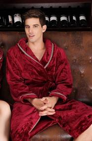img 2 attached to 🛀 Borje Fleece Shawl Collar Bathrobe: Luxurious Comfort in Every Wrap