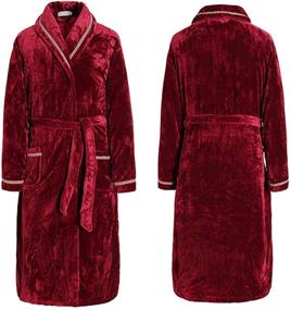 img 3 attached to 🛀 Borje Fleece Shawl Collar Bathrobe: Luxurious Comfort in Every Wrap