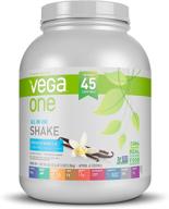 🌱 vega all-in-one nutritional shake french vanilla, xl, 45 servings - plant based vegan protein powder, non dairy, gluten free, non gmo, 65.5oz (pack of 1) logo