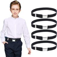 👉 set of 4 children's elastic buckle belts for boys logo