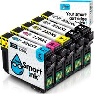 🖨️ affordable smart ink remanufactured ink cartridges for epson 220 xl t220 220xl - pack of 2 black and c/m/y 5 multipack logo