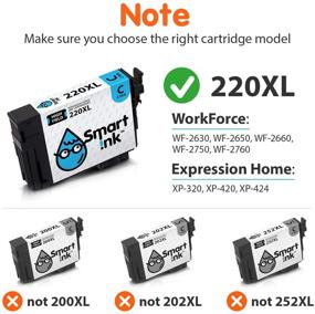 img 1 attached to 🖨️ Affordable Smart Ink Remanufactured Ink Cartridges for Epson 220 XL T220 220XL - Pack of 2 Black and C/M/Y 5 Multipack