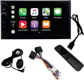 img 4 attached to 🚗 Enhanced 6.2 inch Double Din Car Stereo with Wireless Apple CarPlay & Android Auto Support - Bluetooth, Phone Mirroring, AM/FM Radio Tuner, Rear Camera/USB Video & Audio/AV Input Included