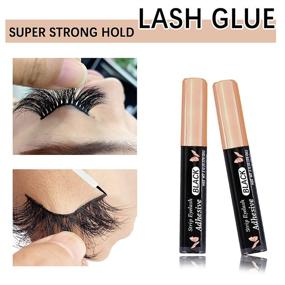 img 2 attached to 👁️ Long-lasting Waterproof Eyelash Glue for Sensitive Eyes - Strong Hold Lash Adhesive | Latex-Free, Safe and Gentle | 0.176oz Black False Eyelash Glue